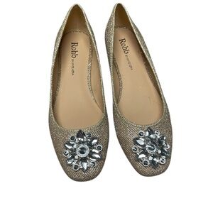 ROHB Gold Embellished Loafers